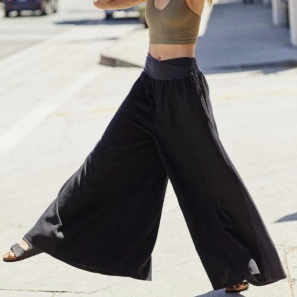 Free People Pants - Free People Movement Black Wide Leg Pants Small